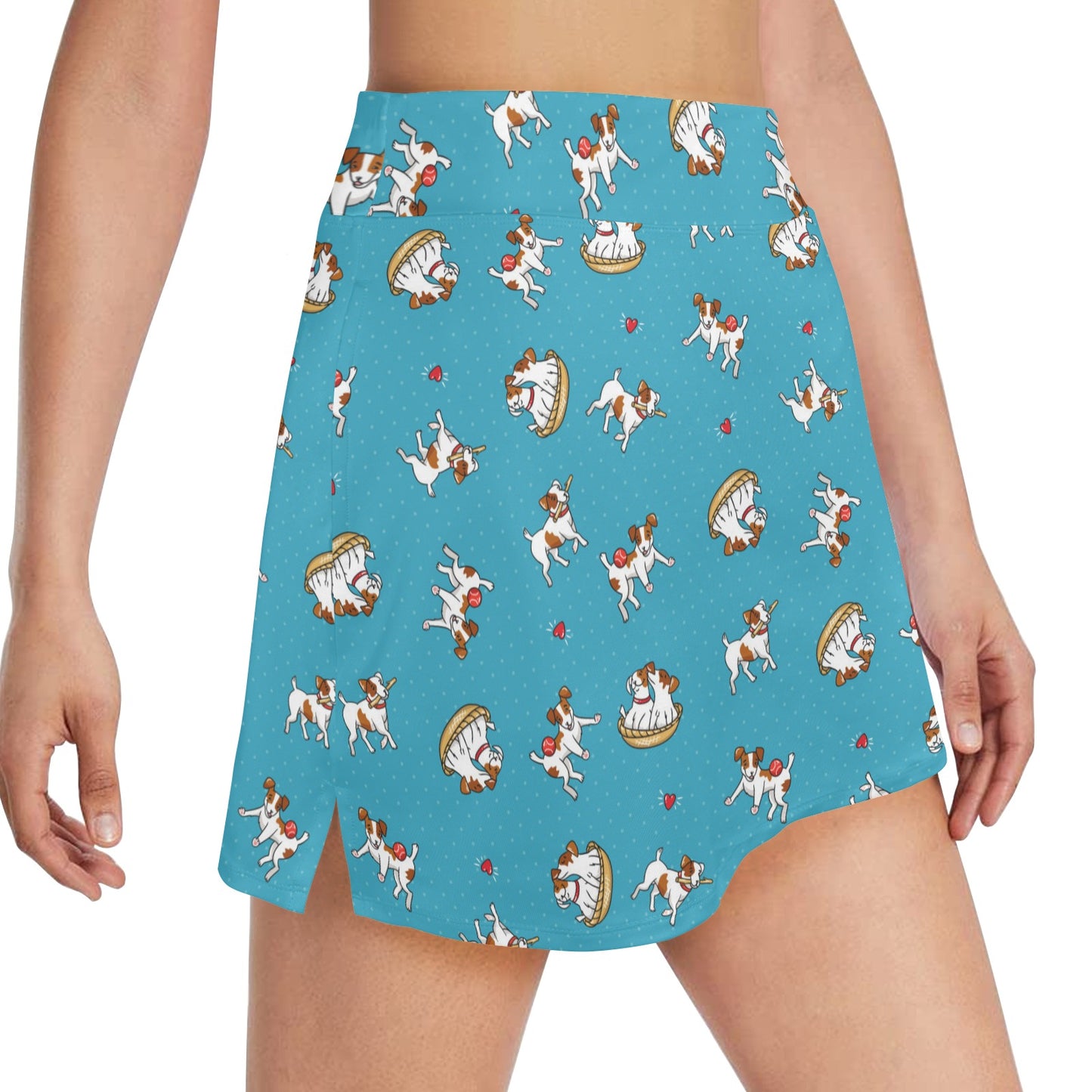 Russell Terriers Playing Print Design LKS305 Women's Golf Skirt with Pocket