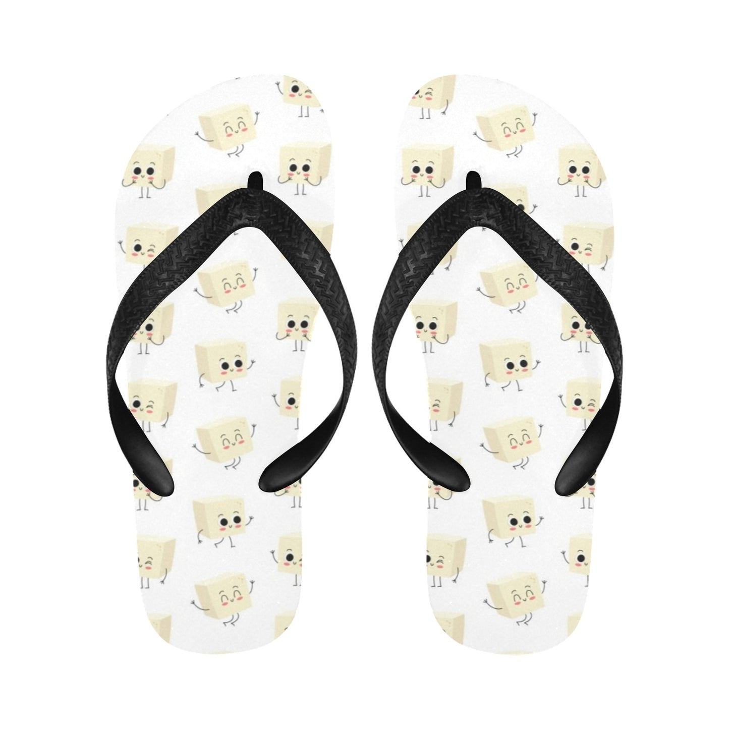 Tofu Print Design LKS301 Flip Flops