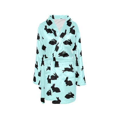 Rabbit Pattern Print Design RB010 Women's Fleece Robe