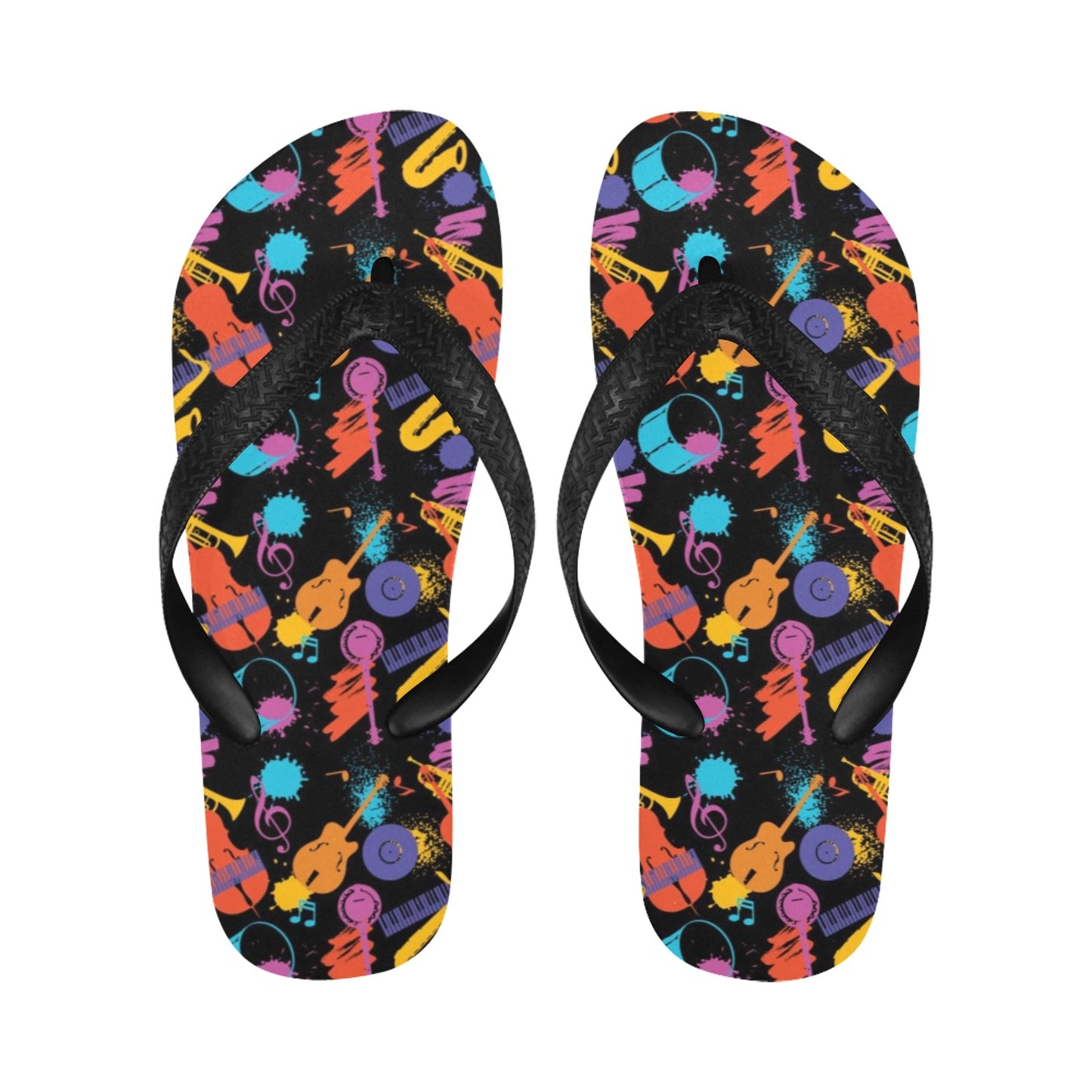 Saxophone Print Design LKS406 Flip Flops