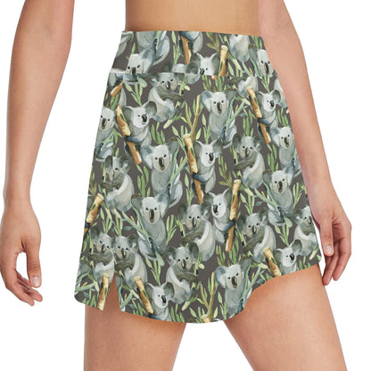 Koala Pattern Design Print 17" Golf & Pickleball Skort with Pockets