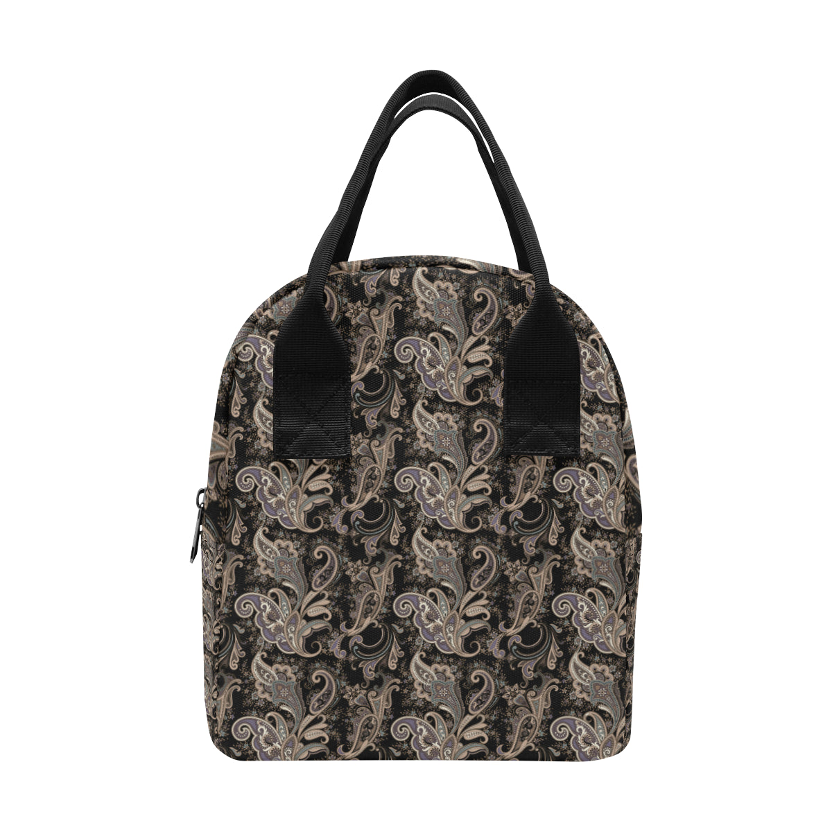Paisley Mandala Design Print Insulated Lunch Bag