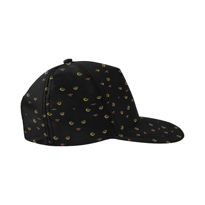 Black Cat Face Print Pattern Snapback Cap