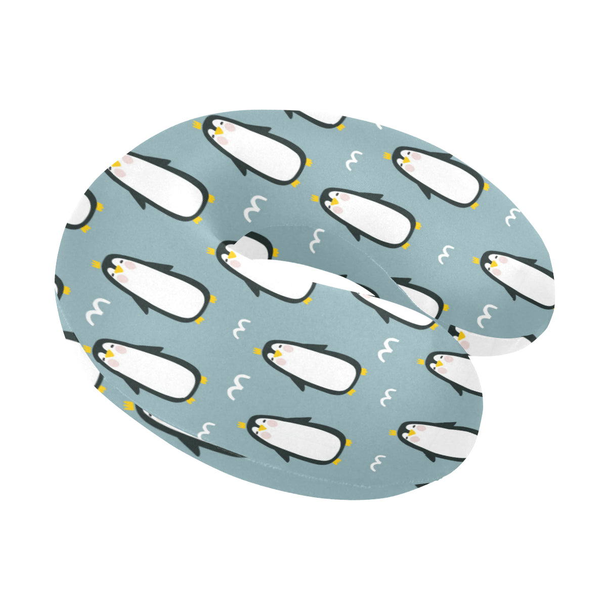 Penguin Pattern Print Design A02 U-Shaped Travel Neck Pillow