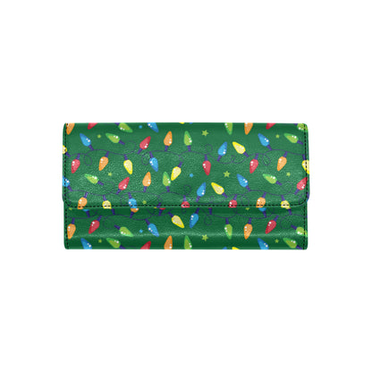 Christmas Light Pattern Print Design 02 Women's Trifold Wallet