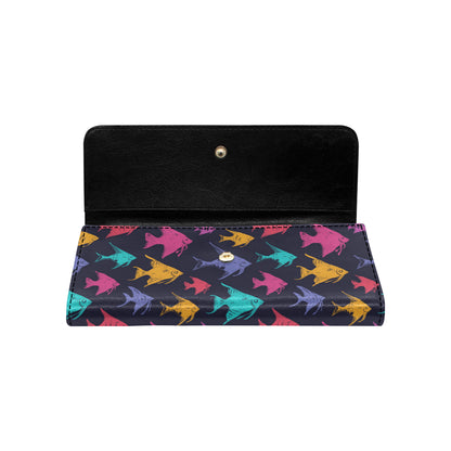 Angelfish Colorful Pattern Print Design 03 Women's Trifold Wallet