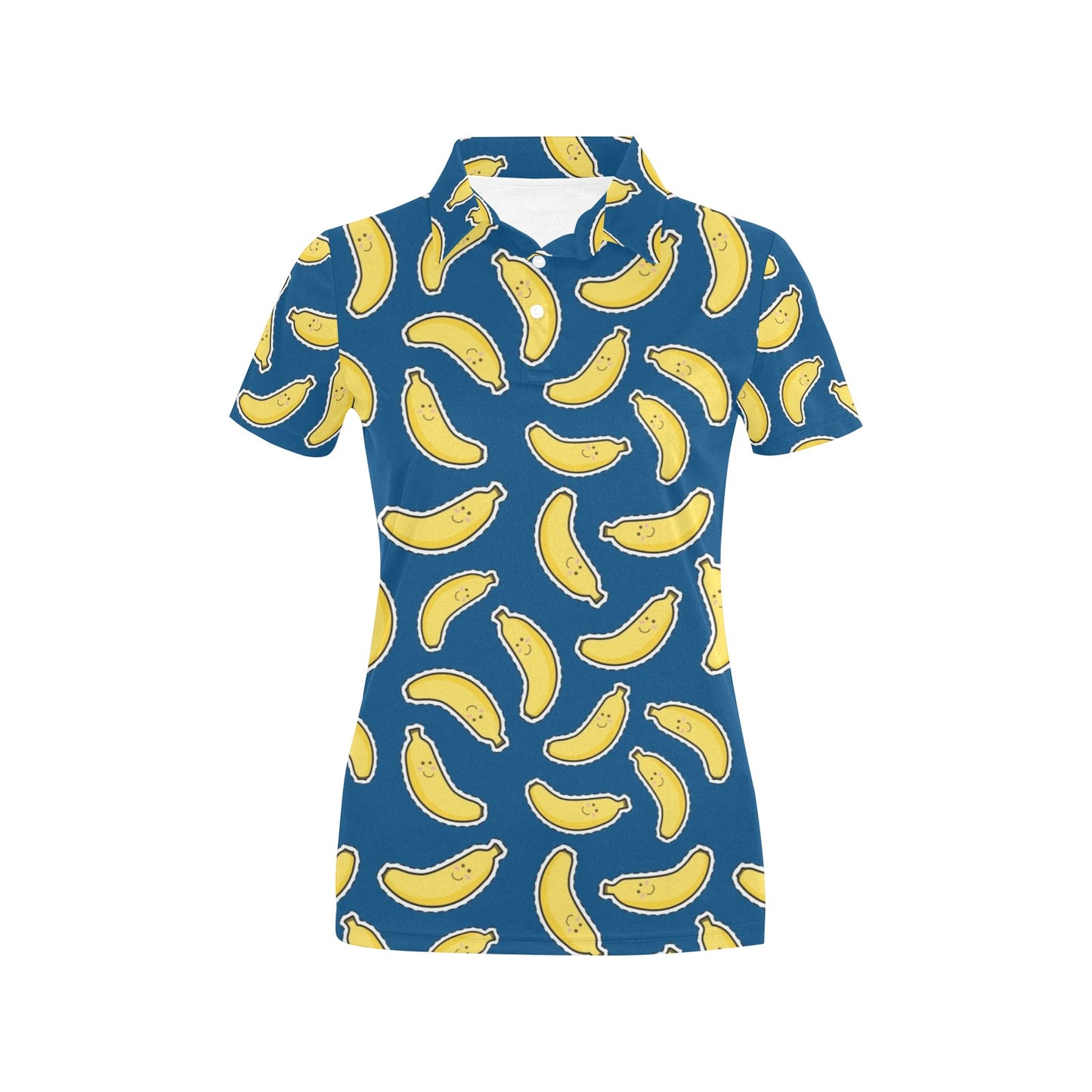 Banana Pattern Print Design BA02 Women's Polo Shirt