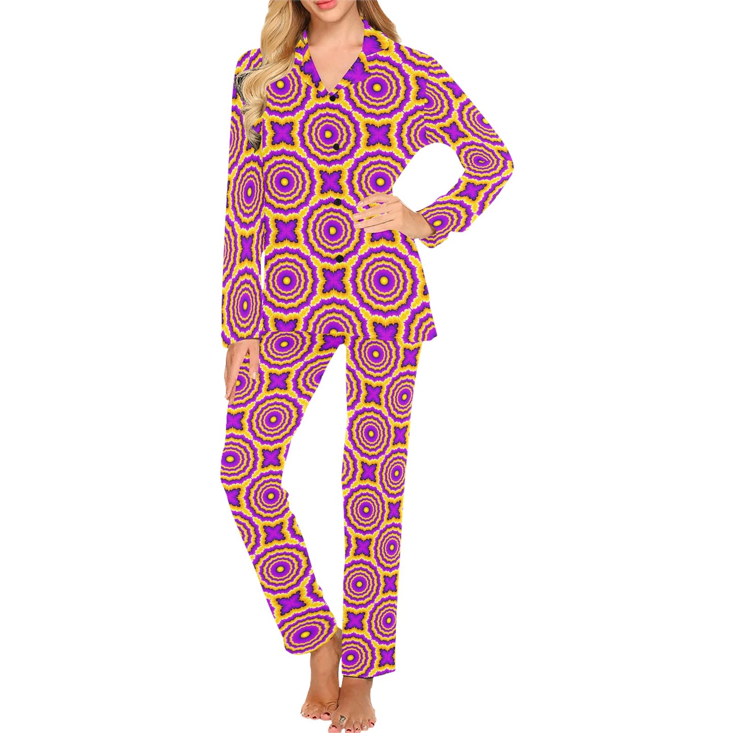 Optical illusion Expansion Women's Long Pajama Set