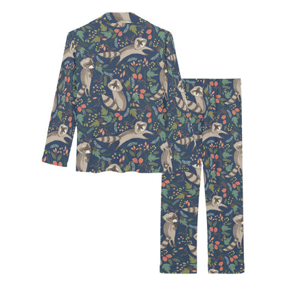 Raccoon Pattern Print Design A02 Women's Long Pajama Set