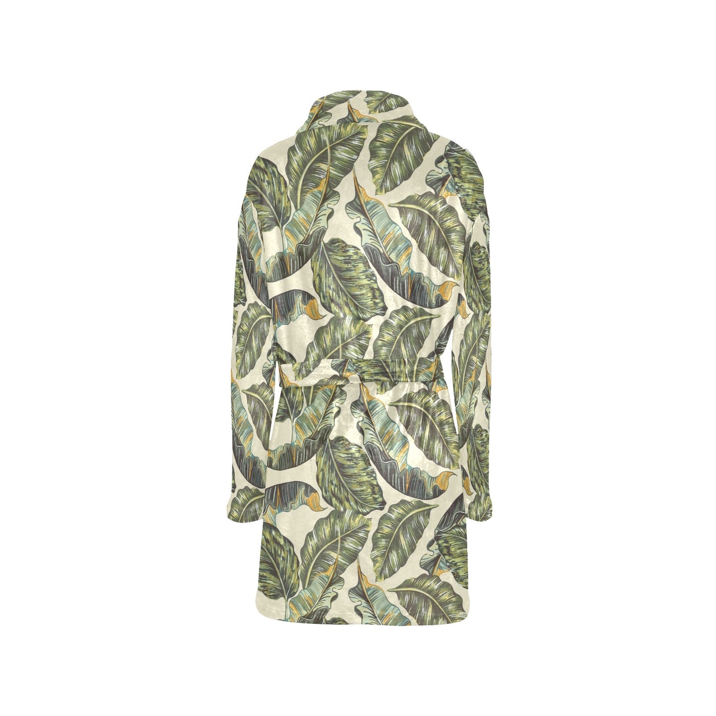 Banana Leaf Pattern Print Design BL08 Women's Fleece Robe