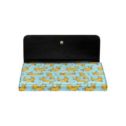 Dachshund Pattern Print Design 08 Women's Trifold Wallet