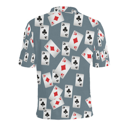 Poker Cards Pattern Print Design A05 Men Polo Shirt