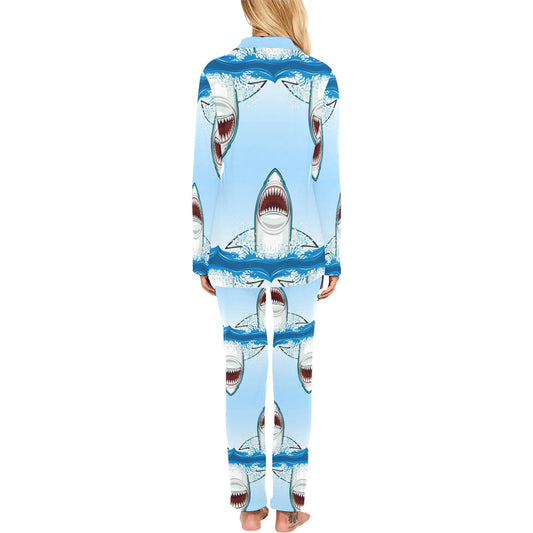 Shark Bite Women's Long Pajama Set