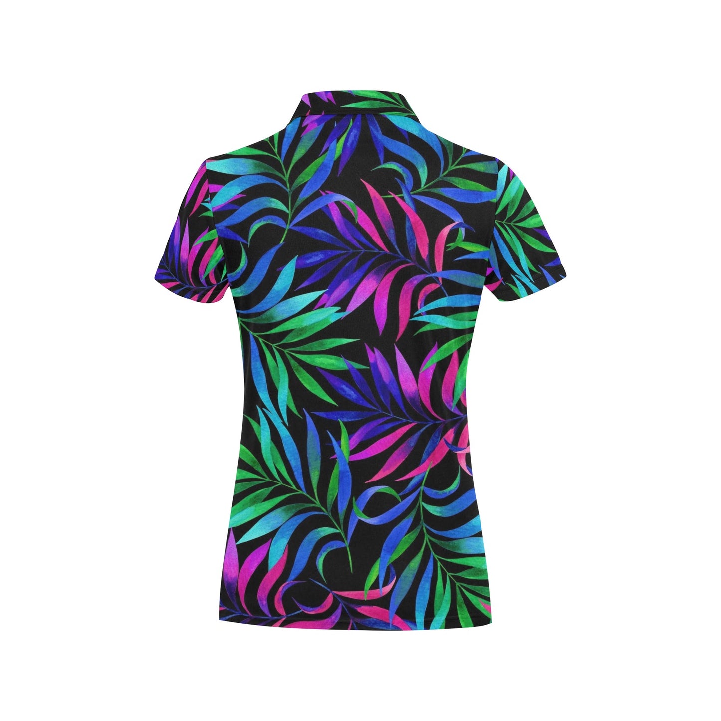 Tropical Flower Pattern Print Design TF010 Women's Polo Shirt