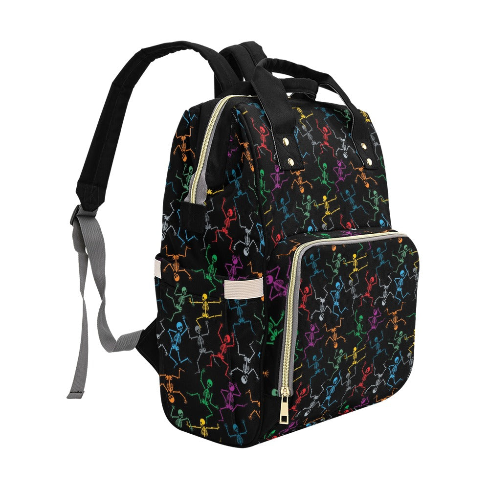 Skeleton Colorful Print Design LKS302 Diaper Bag Backpack