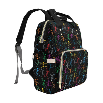 Skeleton Colorful Print Design LKS302 Diaper Bag Backpack