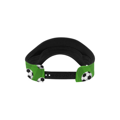 Soccer Ball Green Backgrpund Print Unisex Sun Visor