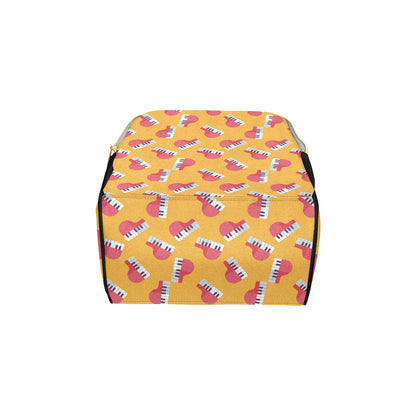 Piano Pattern Print Design 02 Diaper Bag Backpack