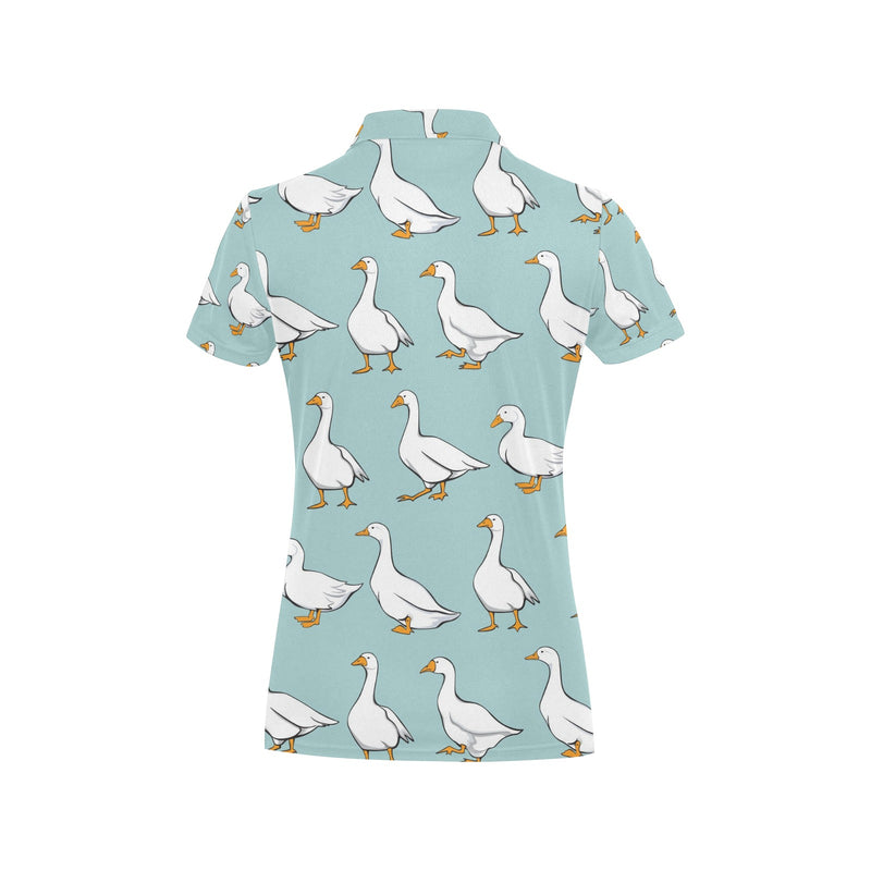 Goose Pattern Print Design 02 Women's Polo Shirt