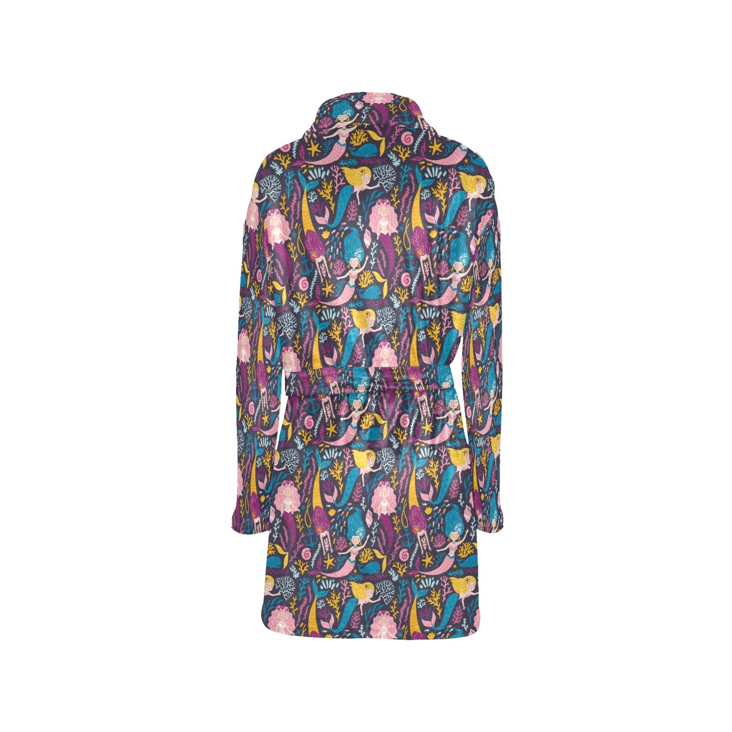 Mermaid Pattern Print Design 08 Women's Fleece Robe