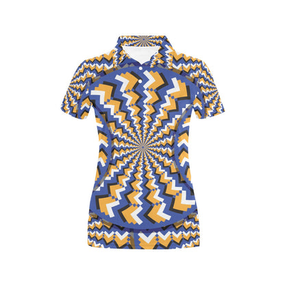 Optical illusion Pattern Print Design A01 Women's Polo Shirt