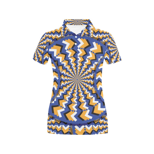 Optical illusion Pattern Print Design A01 Women's Polo Shirt