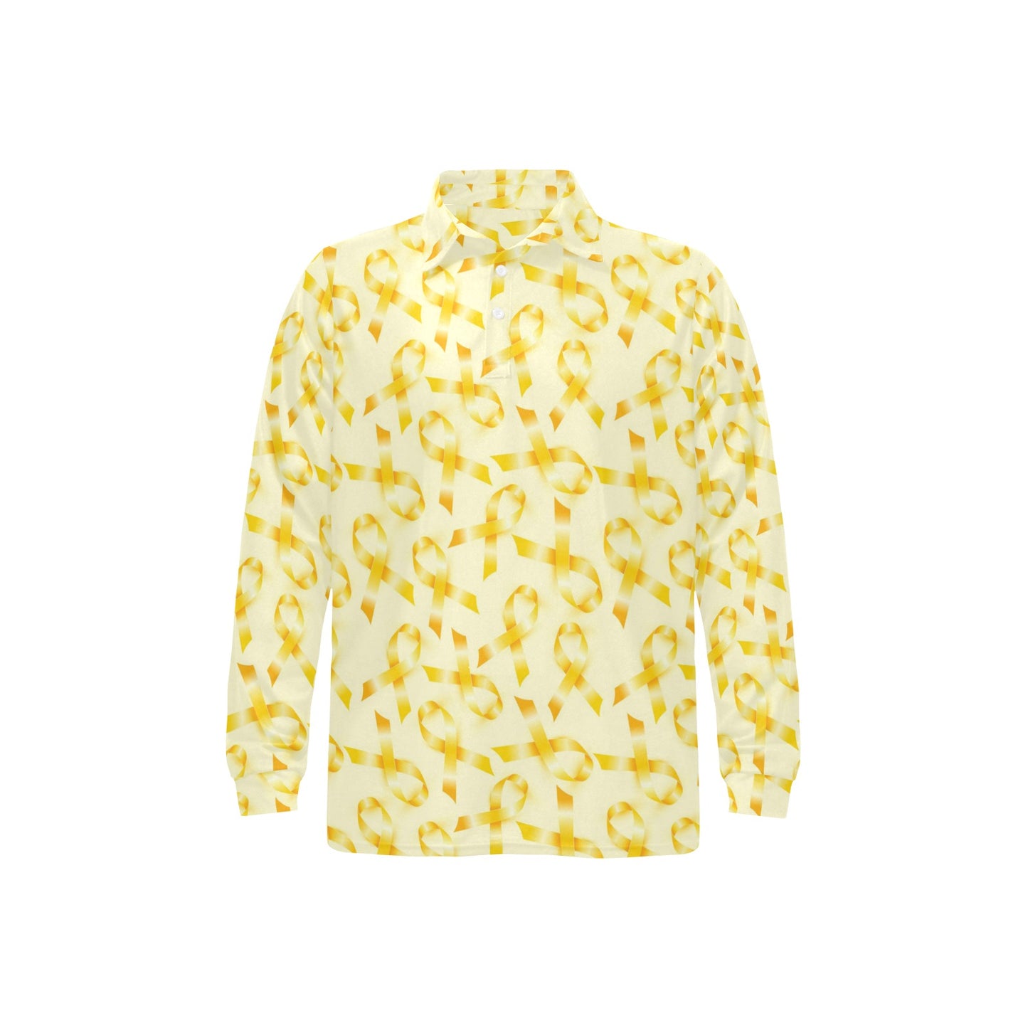 Bone cancer Pattern Print Design 01 Long Sleeve Polo Shirt For Men's
