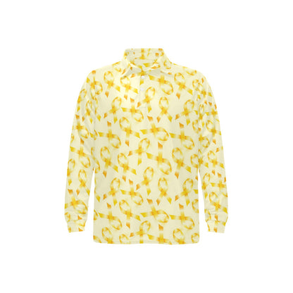 Bone cancer Pattern Print Design 01 Long Sleeve Polo Shirt For Men's