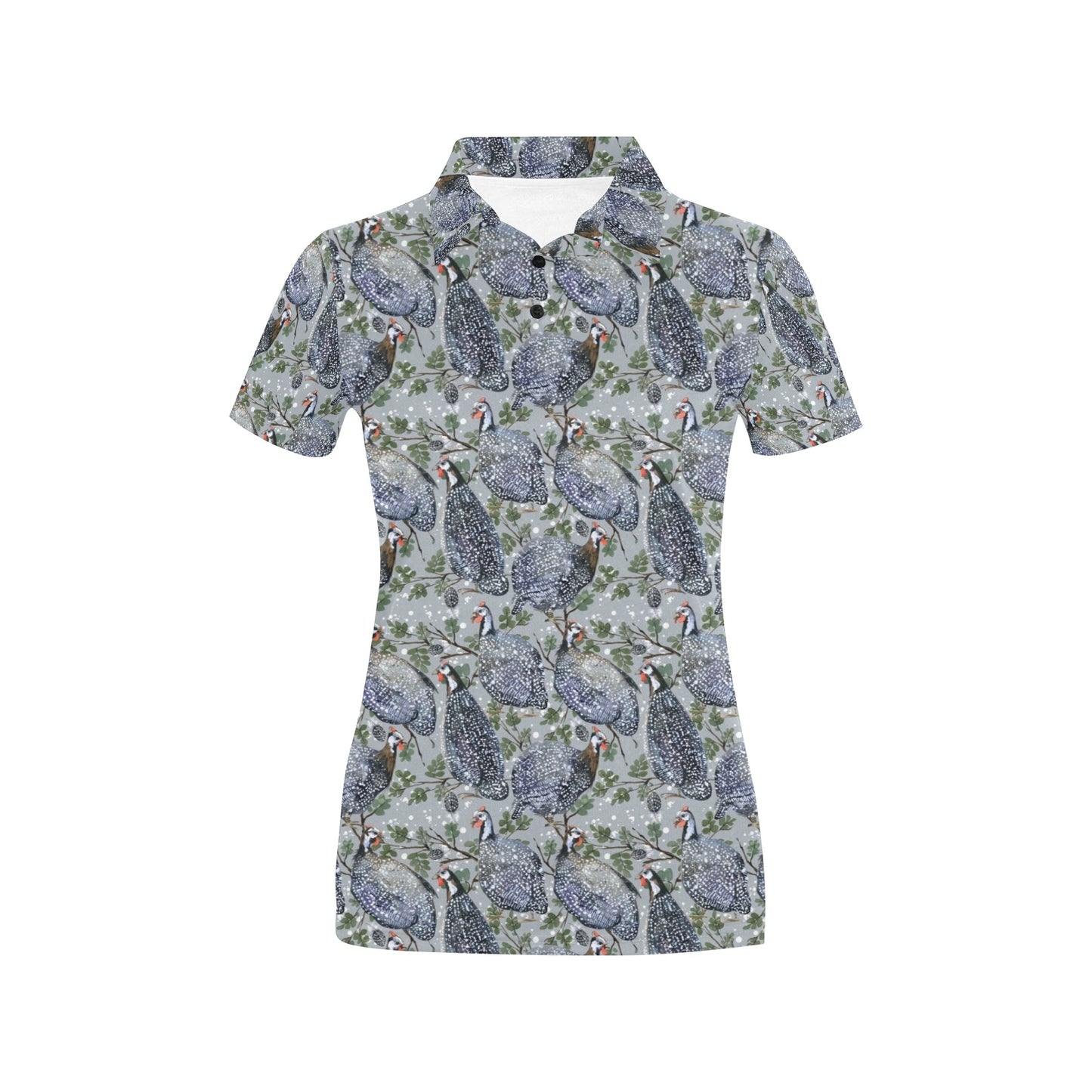 Guinea Fowl Print Design LKS402 Women's Polo Shirt