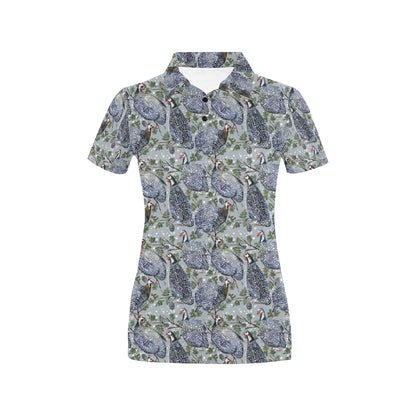 Guinea Fowl Print Design LKS402 Women's Polo Shirt