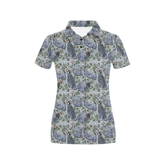 Guinea Fowl Print Design LKS402 Women's Polo Shirt