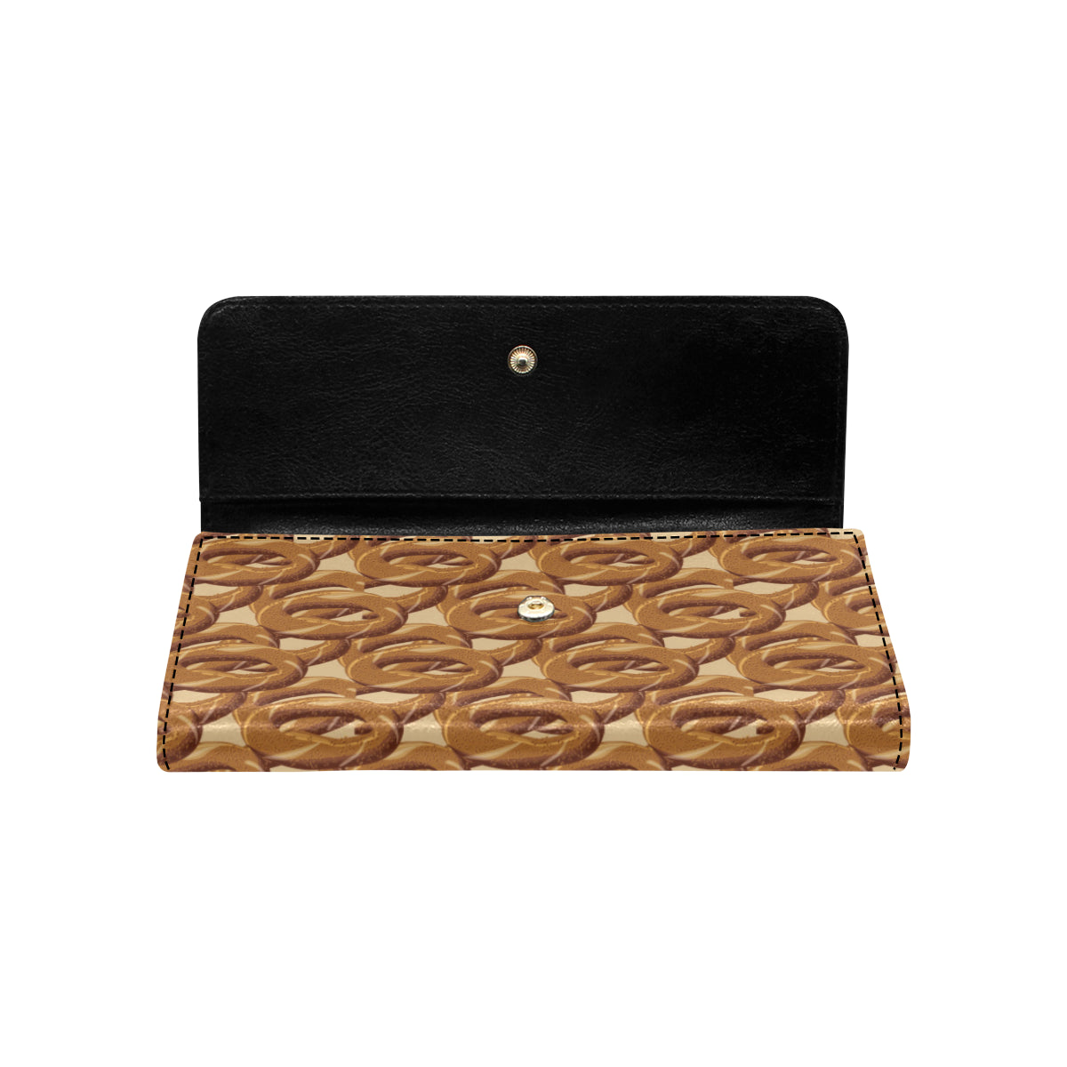 Bagel Pattern Print Design 02 Women's Trifold Wallet