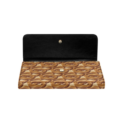 Bagel Pattern Print Design 02 Women's Trifold Wallet