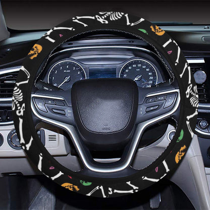 Skeleton Print Design LKS307 Steering Wheel Cover with Elastic Edge