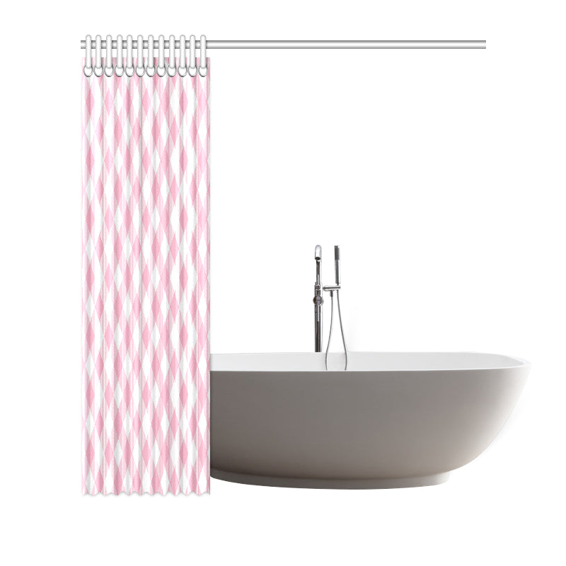 Gingham Pink Pattern Print Design 02 Shower Curtain