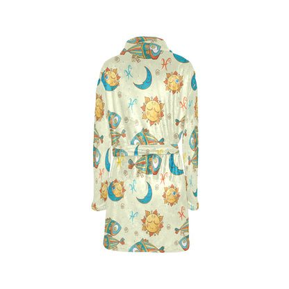 Pisces Pattern Print Design A03 Women's Fleece Robe