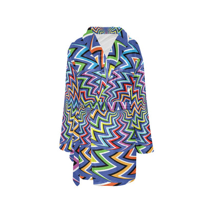 Optical illusion Pattern Print Design A02 Women's Fleece Robe
