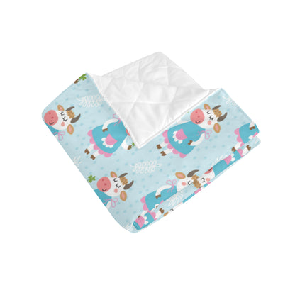 Cattle Happy Pattern Print Design 03 Premium Quilt