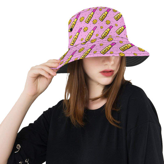 Lipstick Pattern Print Design LT03 Unisex Bucket Hat