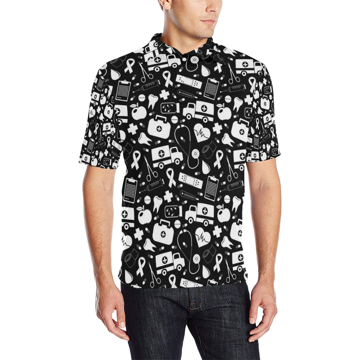 Medical Pattern Print Design 01 Men Polo Shirt