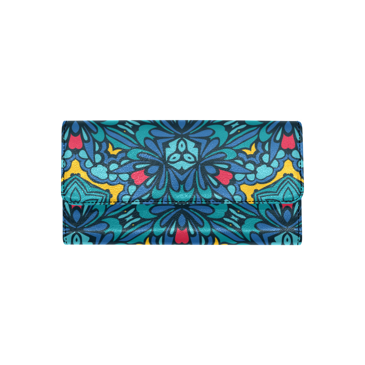 Kaleidoscope Pattern Print Design 04 Women's Trifold Wallet
