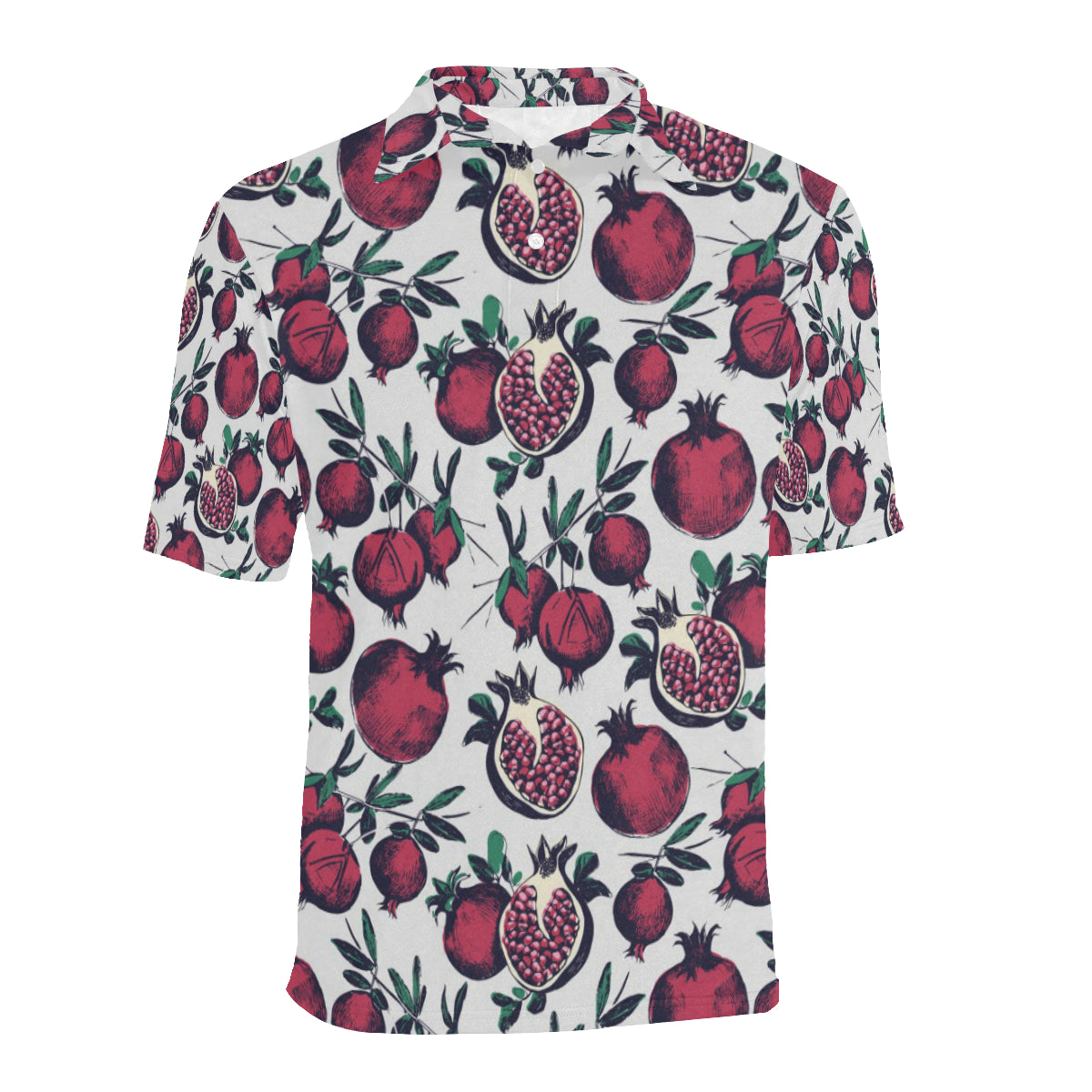 Pomegranate Pattern Print Design PG01 Men Polo Shirt