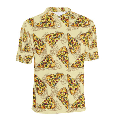 Pizza Pattern Print Design A01 Men Polo Shirt