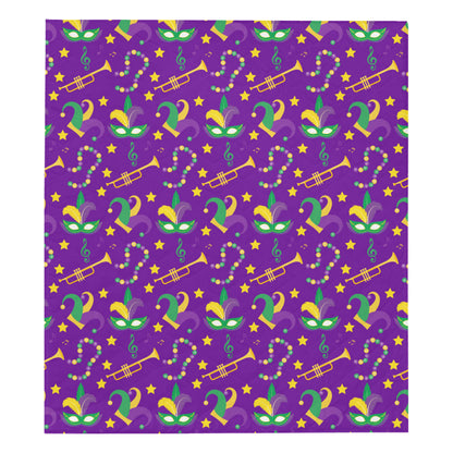 Mardi Gras Pattern Print Design 06 Premium Quilt