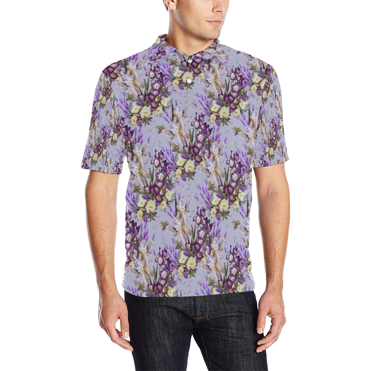 Iris Pattern Print Design IR07 Men Polo Shirt