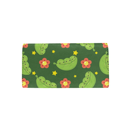 Peas Pattern Print Design A01 Women's Trifold Wallet