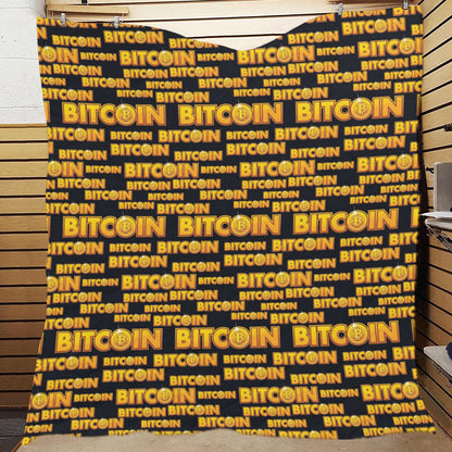Bitcoin Pattern Print Design DO03 Premium Quilt