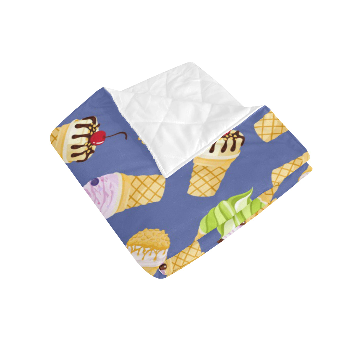 Ice Cream Pattern Print Design IC03 Premium Quilt