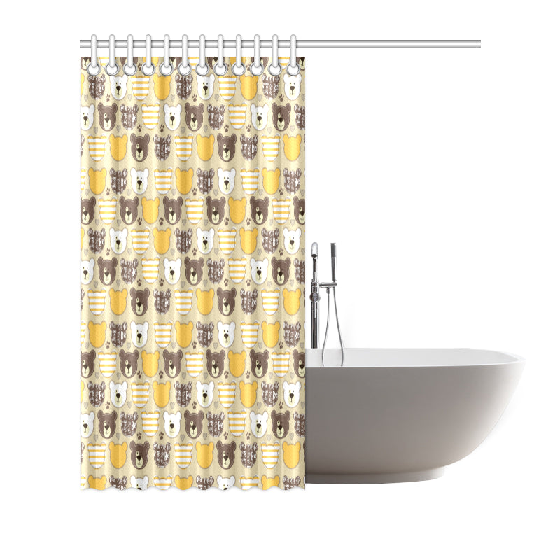 Bear PatchworkPattern Print Design 01 Shower Curtain