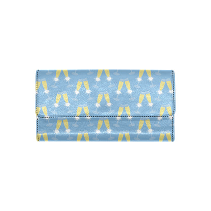 Champagne Pattern Print Design 06 Women's Trifold Wallet